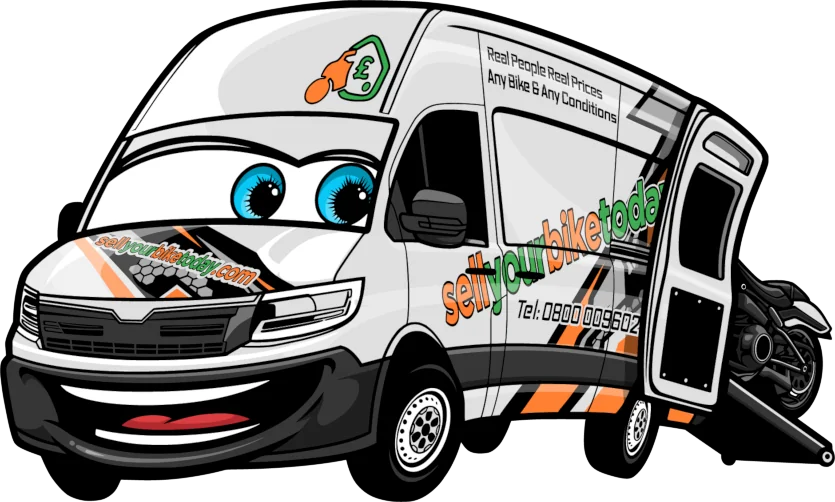 Our friendly van will come and collect your motorbike