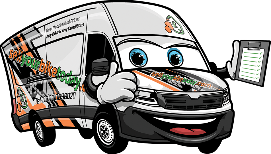 Sell Your Bike Today dot com branded van with checklist clipboard